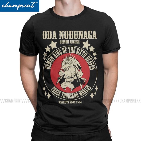 

men's oda nobunaga demon archer t shirts fate stay night fgo anime leisure short sleeve crew neck tee shirt unique t-shirts