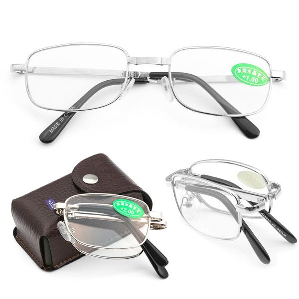 

portable folding reading glasses with box for men women ultra-light magnifying eyeglasses vision care eyewear diopter +1.0~4.0, White;black