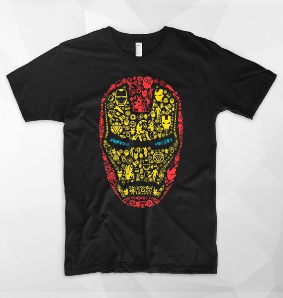 

iron man t shirt stark industries logo mask head tony stark