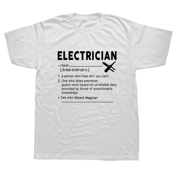 

electrician a person who fixes t-shirt mens short sleeves oversized streetwear hip hop printed t shirts tees