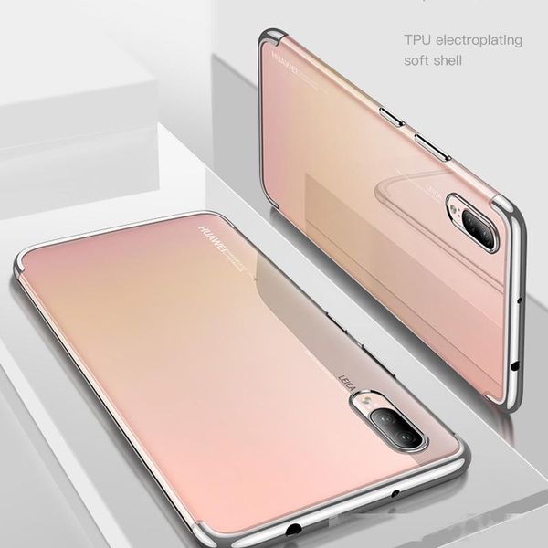 

plating phone case for huawei p20 p30 lite silicone soft slim clear cover for p20 pro p10 p smart plus p8 p9 lite fundas