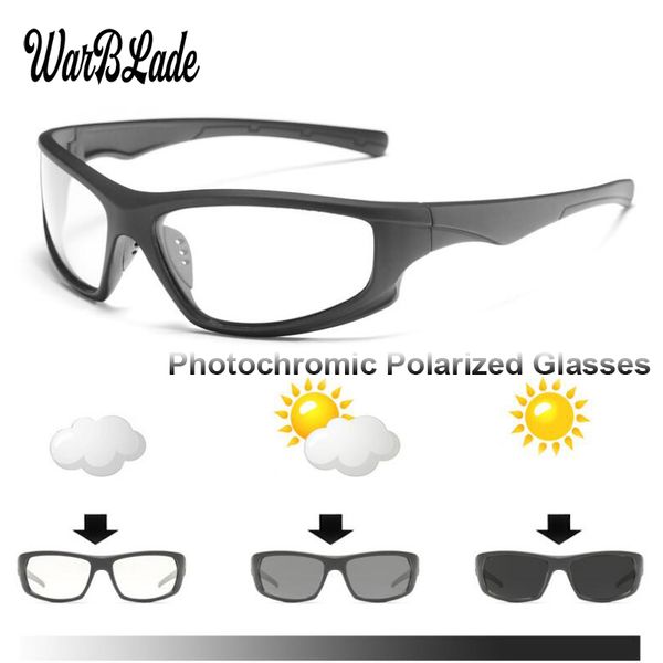 

warblade men's driving pchromic sunglasses men polarized chameleon discoloration sunglasses day night driver goggles eyewear, White;black
