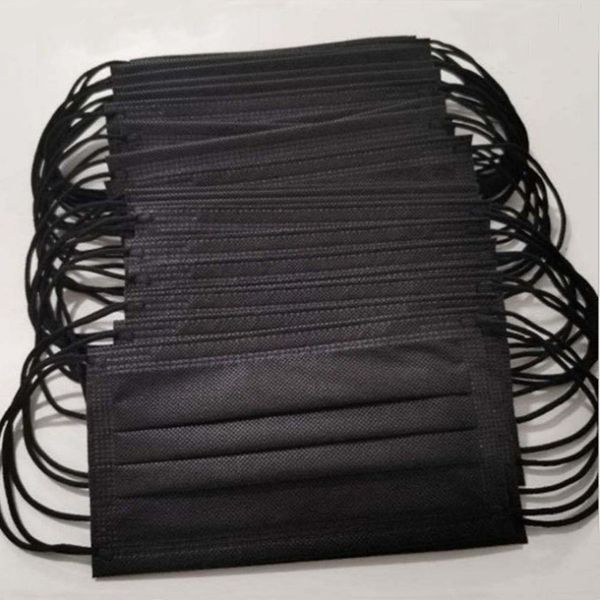 

in stock 3 Layers black face masks Non Woven Anti Dust Disposable facemask Facial Protective Cover Dust Mouth PM2.5 Safety Masks