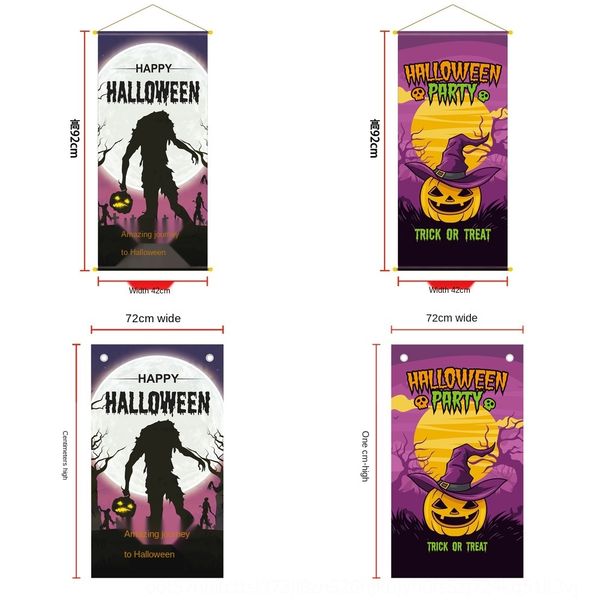 

2020 new halloween background poster decoration bar party movie ktv barbar barhall ktv halloween background flag hanging mxv4c