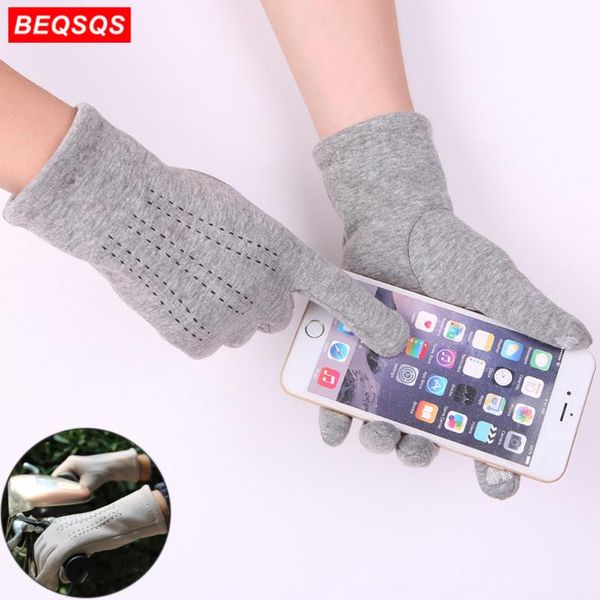 

beqsqs new fashion women gloves autumn winter cute cotton warm gloves full finger mittens women outdoor sport female, Blue;gray