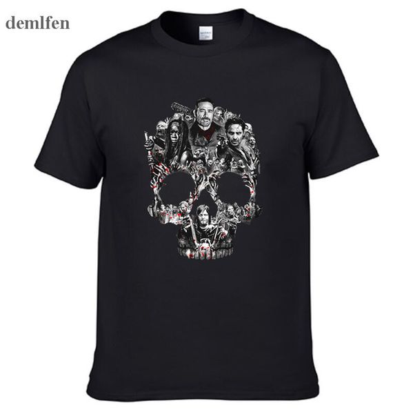 

new the walking dead negan lucille t-shirt men tv show demlfen cotton tshirt tee euro size xs~xxxl