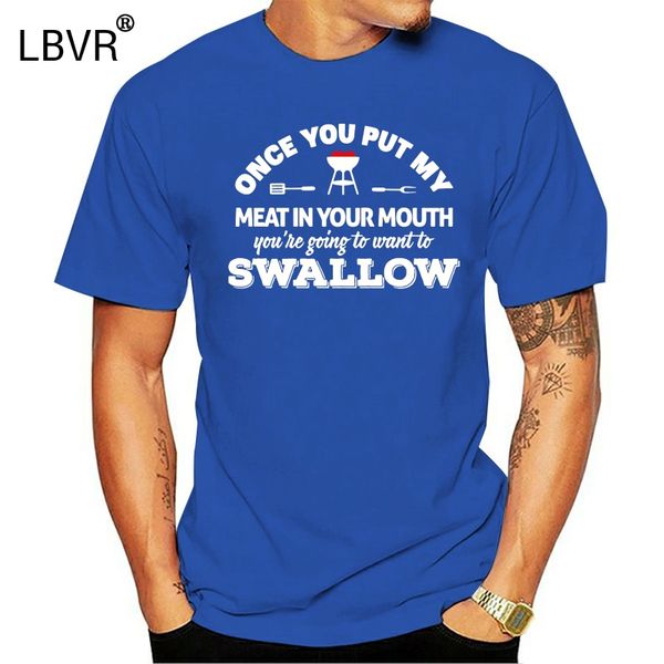 

bbq meat mouth swallow quote mens premium t shirt 9276