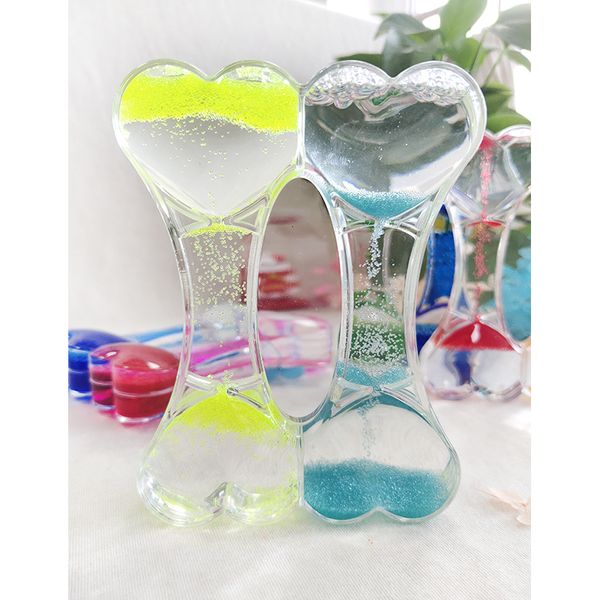 

двойной персик сердца интересный таймер масло песочные акрилового песок разливы нефти детей декоративно-прикладного искусства штук