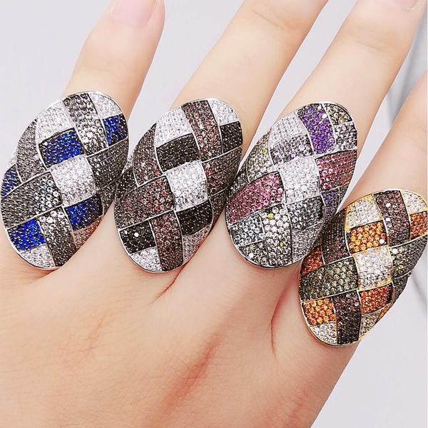

missvikki luxury dubai europe big rings personalized for noble women anniversary party show fingers jewelry unique rings full cz, Silver