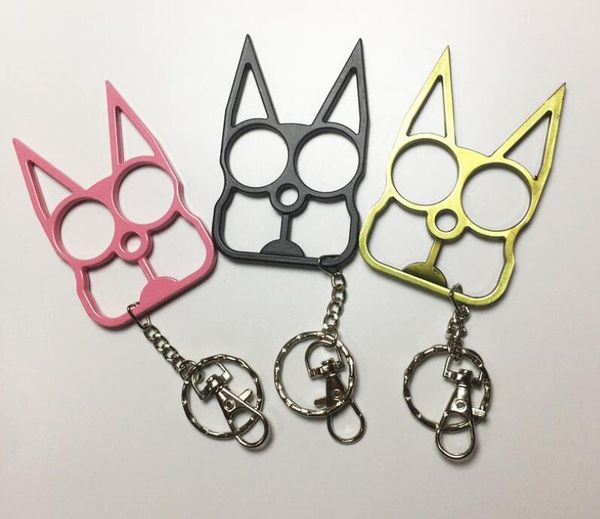 

100pcs cute cat keychain for girls alloy fashion bag key holder charm key chain women self-defense hand clasp