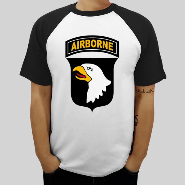 

mens raglan sleeve t-shirt cotton 101st airborne never underestim fitted cotton-poly t-shirt by next summer fashion ringer
