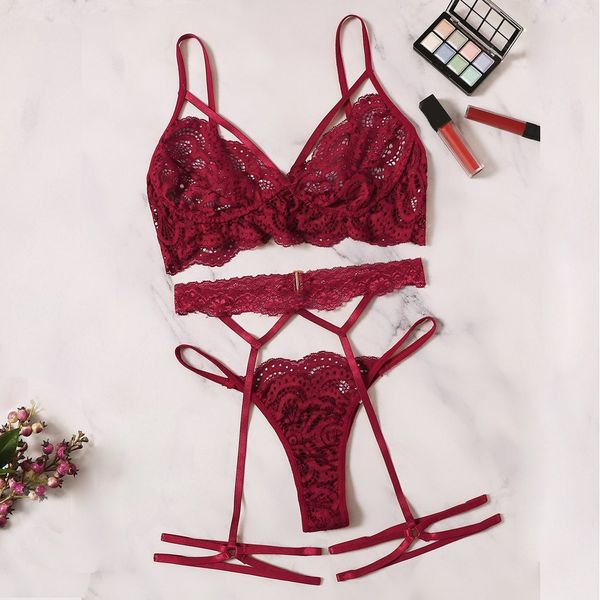 

новые женщины белье установить sexy lace бюстгальтер hollow стринги подвязки пижамы черный lingerie комплект s-xl нижнее белье ансамбль су v, Black;white