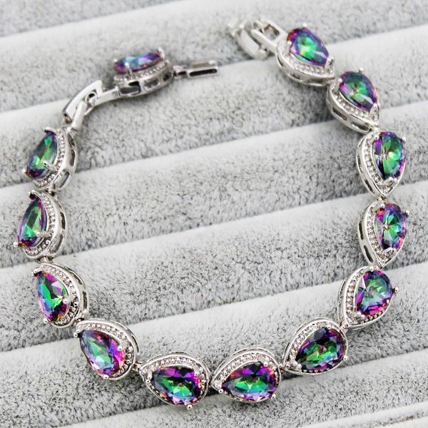 

fahion beautiful waterdrop white filled red stone crystal bracelet for women wedding party jewelry female bracelet wholesale, Golden;silver