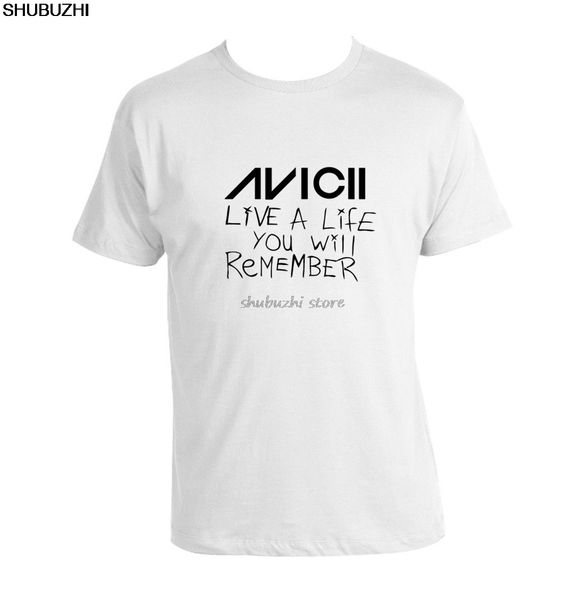

avicii live a life you will remember t-shirt tee avicii edm dance legend mens brand teeshirt cotton for male sbz1148