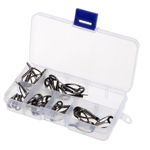 

30pcs mixed size fishing rod guides tip line ring rod building diy tool