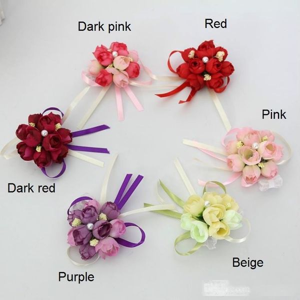 

wedding favors wedding decorations wedding flowers artificial flower wrist corsage bridesmaid hand wrist flower sisters flower