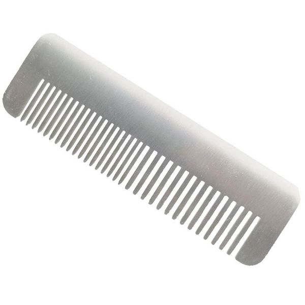 

stainless steel hairbrush beard brush anti-static massage comb for men kg66, Silver