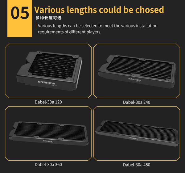 

barrow 360 copper water cooling radiator single-wave 14 waterways (thick:30mm)