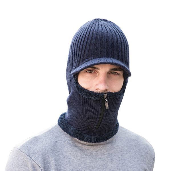 

fashion winter face mask beanies hat men women cycling wool scarf skullies warm hat balaclava mask bonnet knitted, Black