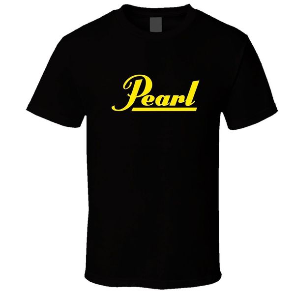 

pearl logo drums tee tshirt men black t-shirt size s to 3xl