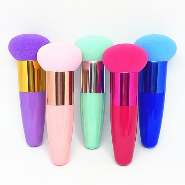 

sponges, applicators & cotton mushroom head foundation powder puff women beauty sponge with handle smooth shaped professional cosmetic makeu