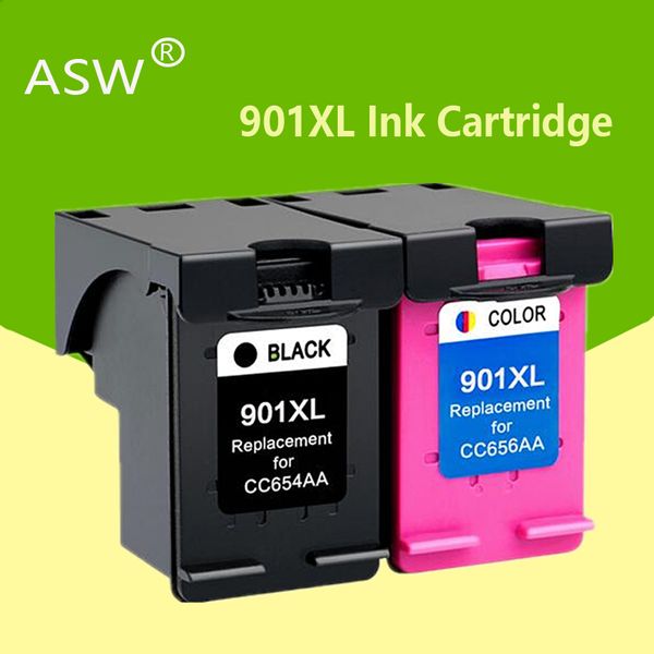 

asw 2pcs 901xl cartridge compatible for 901 xl 901 ink cartridge for officejet 4500 j4500 j4540 j4550 j4580 j4680 printer