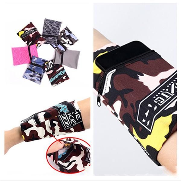 

zipper wrist wallet pouch running sports arm band bag key card storage bag running cycling basketball men wristband for phone