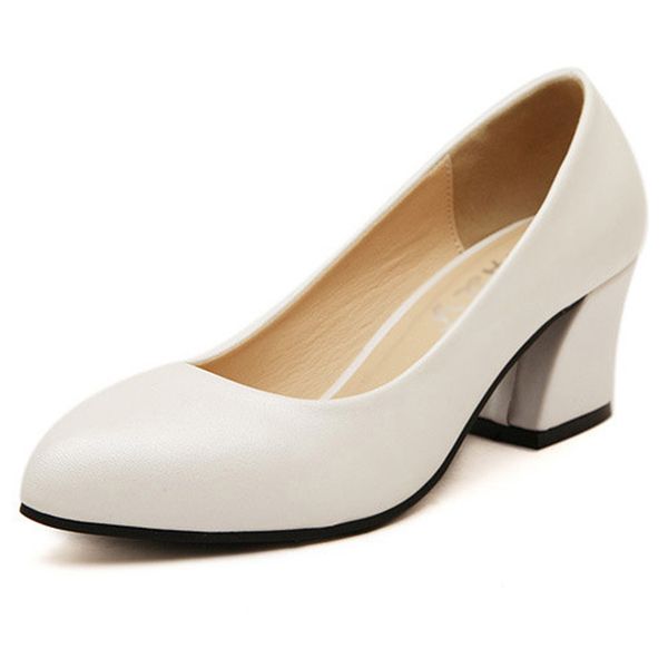 

women 6cm high heels pumps large size 40 41 new women high heels fashion shoes quality thick heel shoes, Black