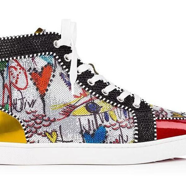 

designer loubutin est selling explosions luxury fashion brand all-match casual shoes, Black