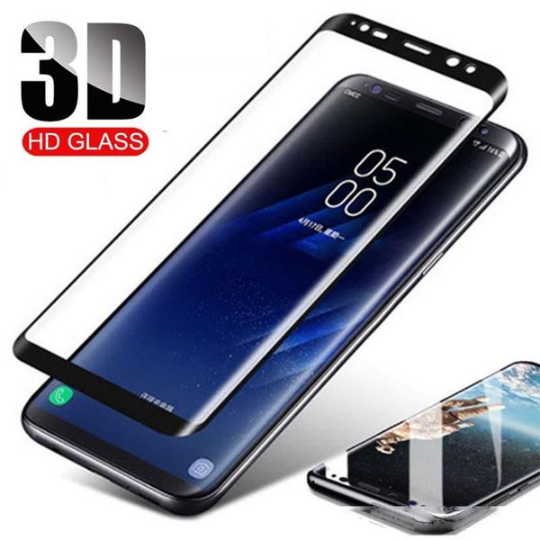 

3d curved tempered glass for samsung s9/s8 plus full cover screen protector glass on s6/s7 edge note 8/9/10 film