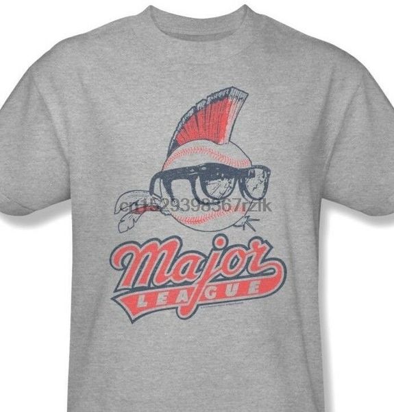 

major league t-shirt wild thing 90s baseball movie cotton blend grey tee par474