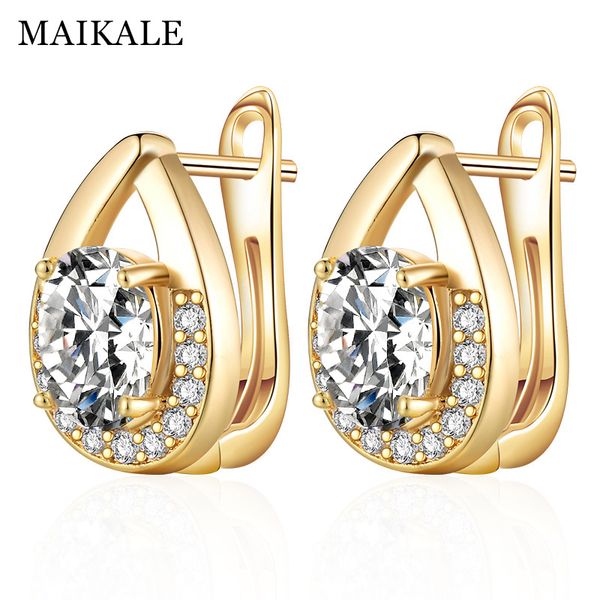 

maikale модного water drop цирконий серьга для женщин золота большого бисер серьги свадебных аксессуаров партии ювелирных подарков, Golden;silver