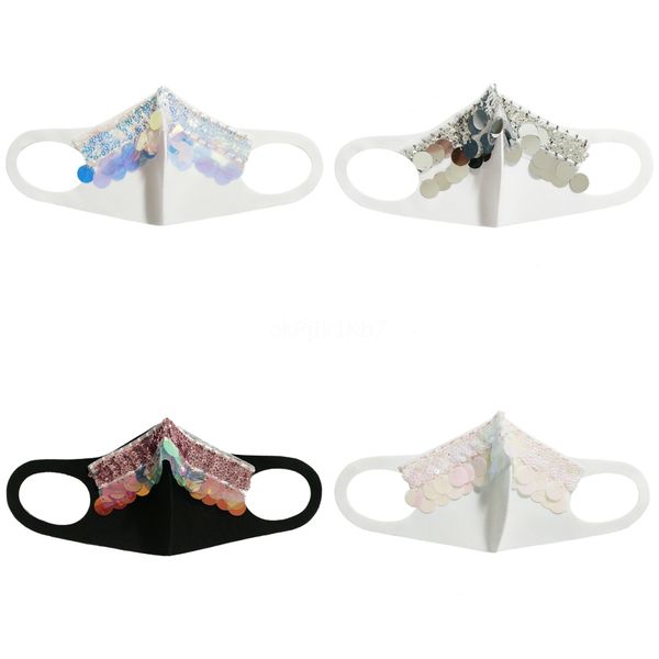 

colorful sequin masks bright silk sequins personality masks fashion thin section anti-haze cotton sunscreen summer masks xd23652#741, Black