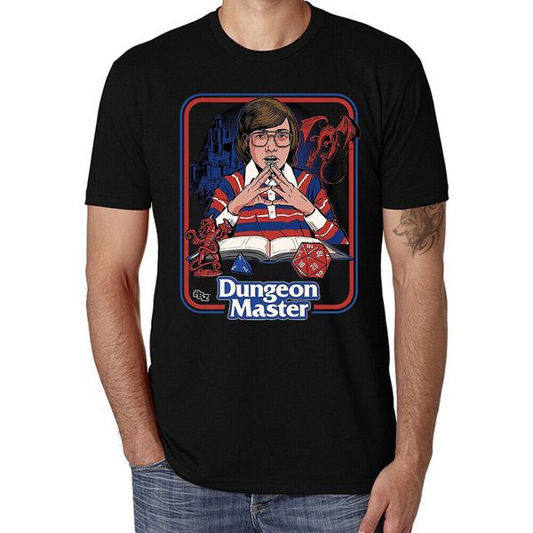 

dungeon master funny men's t-shirt ringer cotton white short sleeve tee
