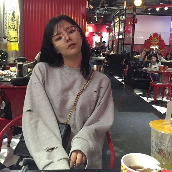 

2020 нового супер-горячего свободного корейского стиль похудения отверстия длинного рукав осени пальто женщин осень ветровка свитер свитер б, Black