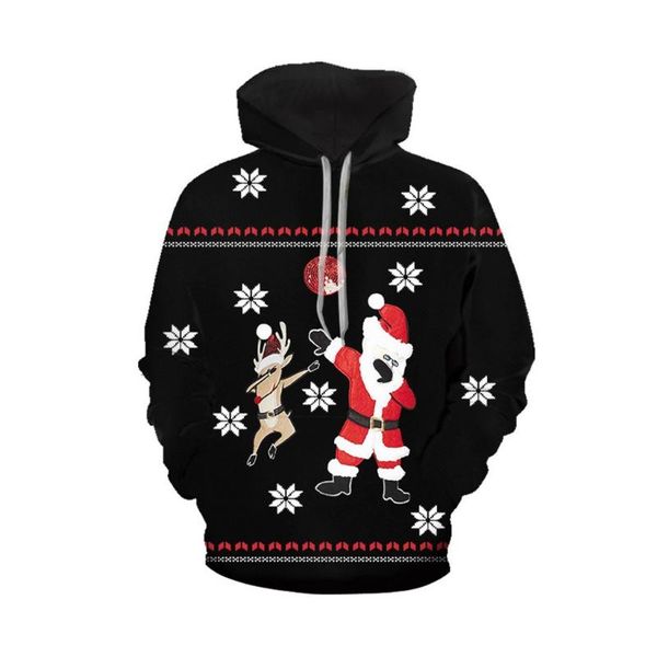 

men's hoodies & sweatshirts casual christmas 3d print long sleeve hooded sweatshirt jacket coat stranger crewneck hoondie autumn winter, Black