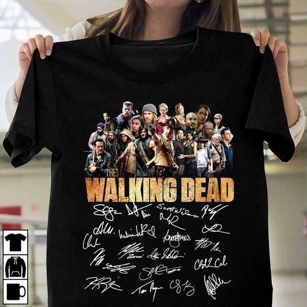 

the walking dead signature lovers t-shirt black cotton men s-6xl made in usa
