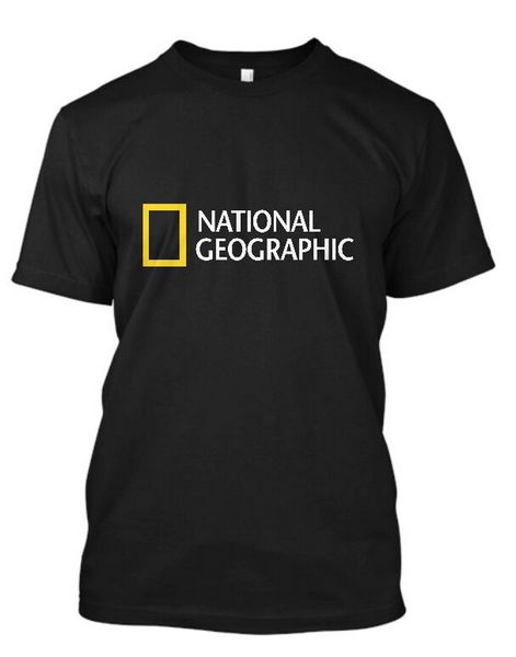 

new national geographic logo short sleeve men's black t-shirt size s to 5xl new funny tee shirt
