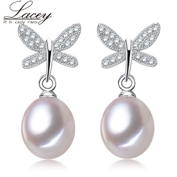 

dangle & chandelier freshwater pearl jewelry earrings,wedding 925 silver drop earrings for women,8-9 mm rice friend birthday party gift