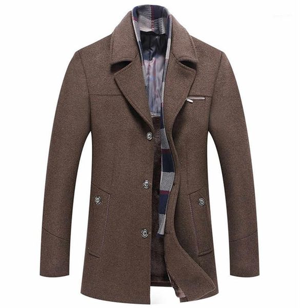 

slim coat designer mens wool coat winter fashion thick plus size outerwear mens warm, Black