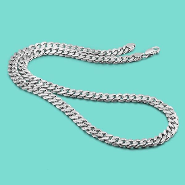 

minimalist men's original silver necklace classic 6.5mm cuban chain 925 sterling silver necklace birthday party fashion jewelry