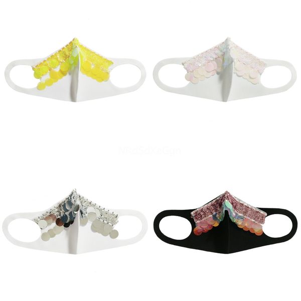 

fasion bling bling sequins protective mask dustproof mout masks wasable women mask#772, Black