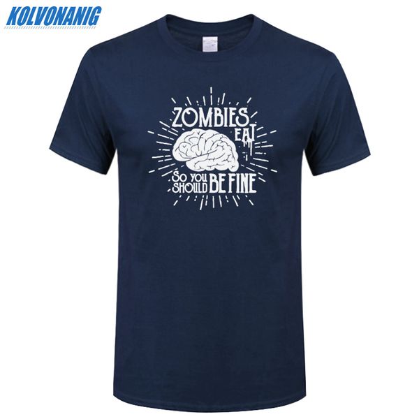 

summer zombies eat brain funny printed t shirt men casual o-neck short sleeve 100% cotton loose streetwear men's t shirt