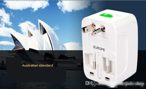 

all in one international universal adapter travel power charger au/uk/us/eu plug in retail package 50pcs/lot