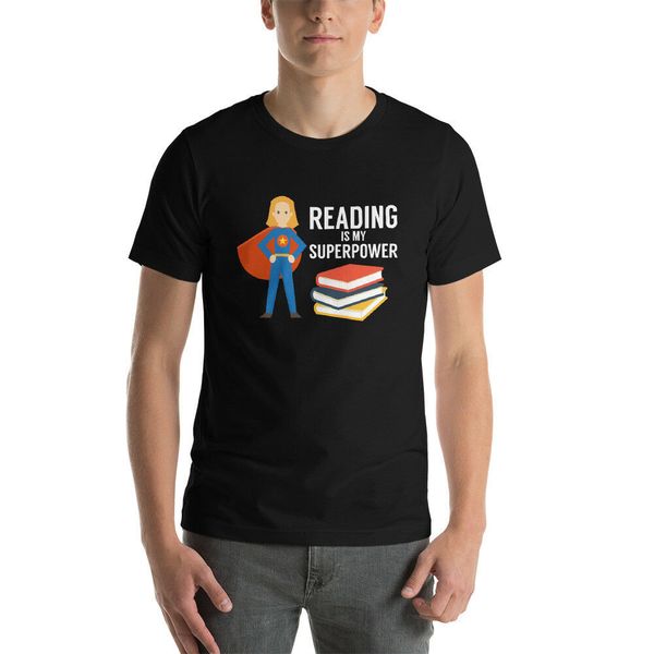 

reading is my superpower shirt funny reading librarian t-shirt book lover gift homme customized tee shirt