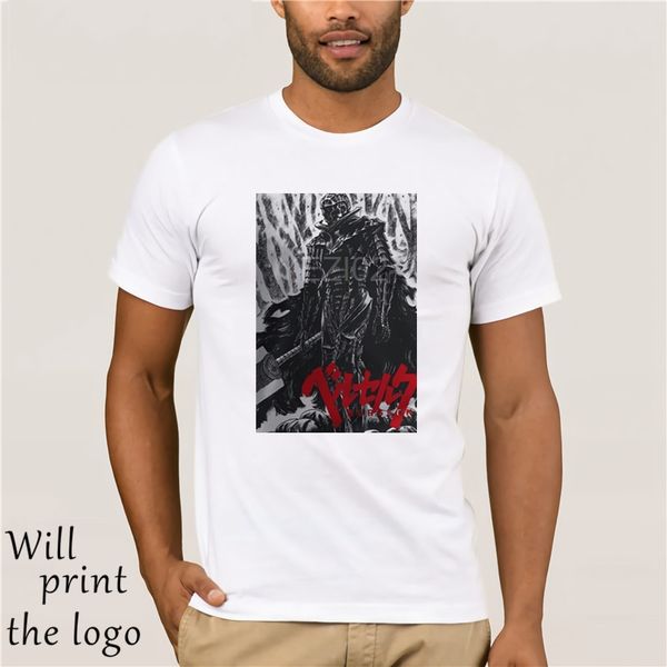 

t shirt logo berserk guts japan anime manga cavaliere del teschio nero uomini corta graphic crew neck t-shirt per gli uomini