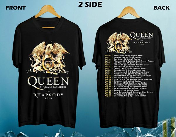 

new queen + adam lambert the rhapsody tour t shirt 2020 north american size s to 3xl print t-shirt harajuku tee plus size