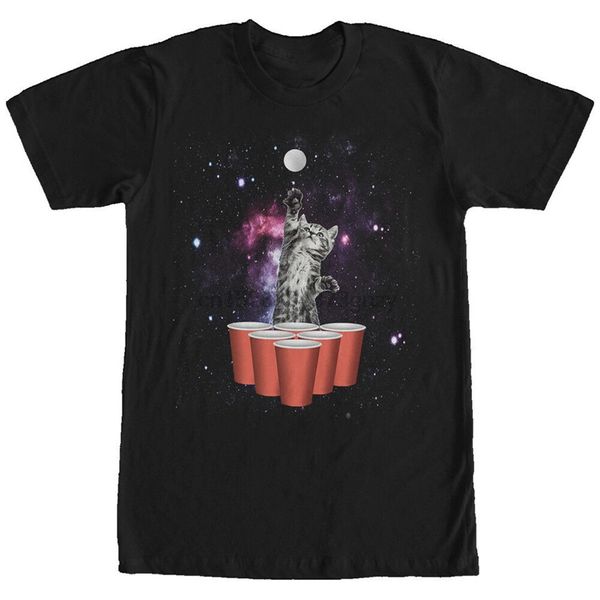 

lost gods kitten space beer pong mens graphic t shirt loose plus size tee shirt