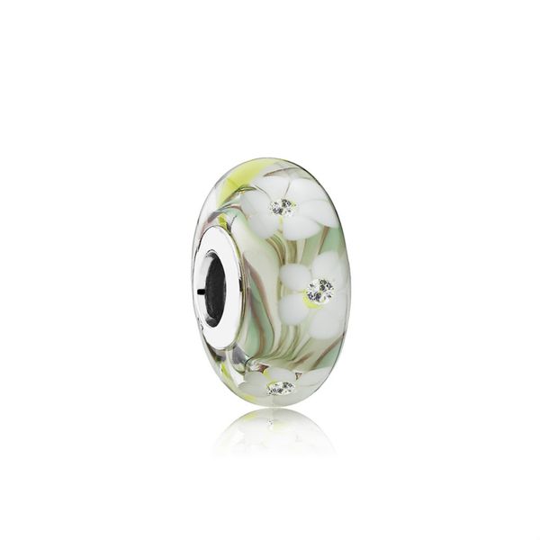 

new 100% sterling silver 1:1 glamour 791638cz wild flowers charm glass bead original women wedding fashion jewelry 2018 gift, Black