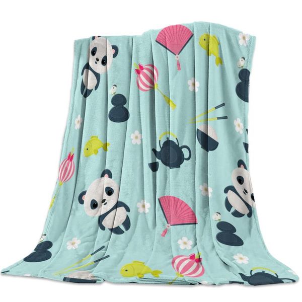 

kids throw blanket colorful jungle animals themed decorations cartoon panda